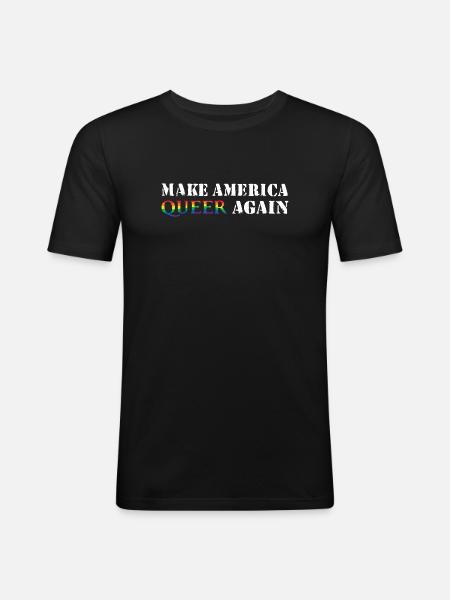 Make America Queer Again - T-shirt près du corps Homme - noir