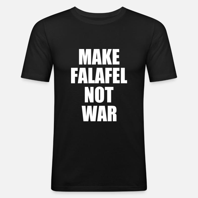 Make falafel not war - Men's Slim Fit T-Shirt - black