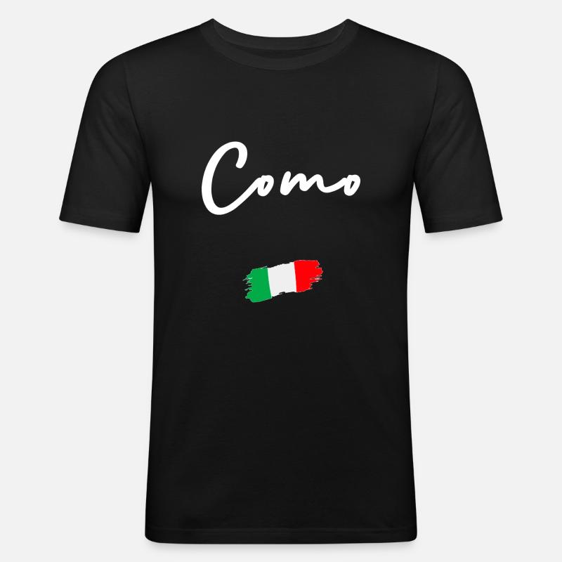 COMO - Männer Slim Fit T-Shirt - Schwarz