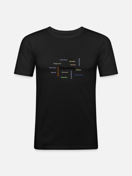 Oldenburg - Männer Slim Fit T-Shirt - Schwarz