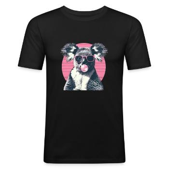 Koala mit Sonnenbrille Bubblegum für einen - Männer Slim Fit T-Shirt - Schwarz - Vorne - Nik (191cm)