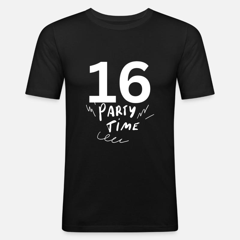 16 - Männer Slim Fit T-Shirt - Schwarz