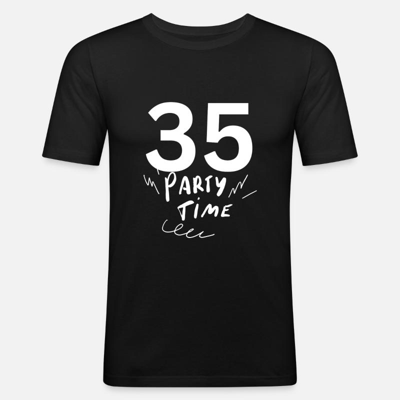 35 - Männer Slim Fit T-Shirt - Schwarz