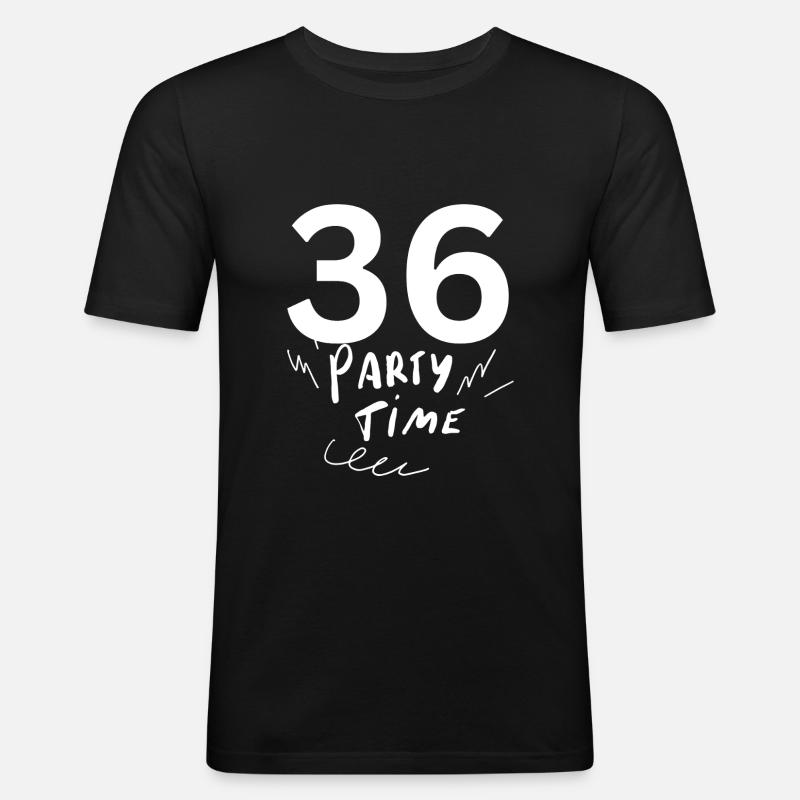 36 - Männer Slim Fit T-Shirt - Schwarz