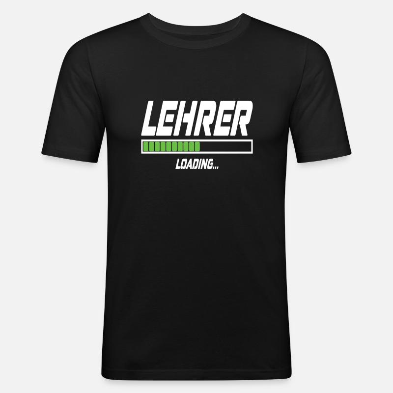 Lehrer Loading... - Männer Slim Fit T-Shirt - Schwarz