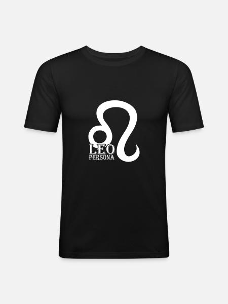 Sternzeichen Löwe Leo - Männer Slim Fit T-Shirt - Schwarz