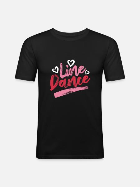 Linedance Linedancing Country Fan - Gift - Men's Slim Fit T-Shirt - black