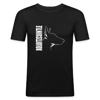 XOLOITZCUINTLE Xolo Hund Hunde Nackthund Wilsigns - Männer Slim Fit T-Shirt - Schwarz - Vorne - Nik (191cm)