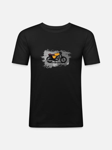 Cafe Racer (yellow) // Illustration - Men's Slim Fit T-Shirt - black