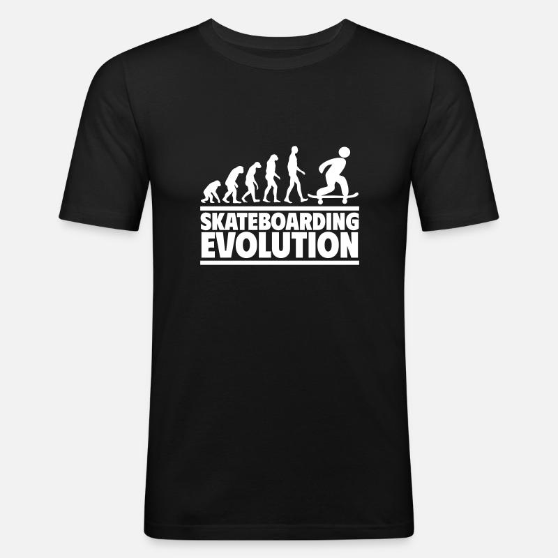 Skateboarding Evolution - Männer Slim Fit T-Shirt - Schwarz
