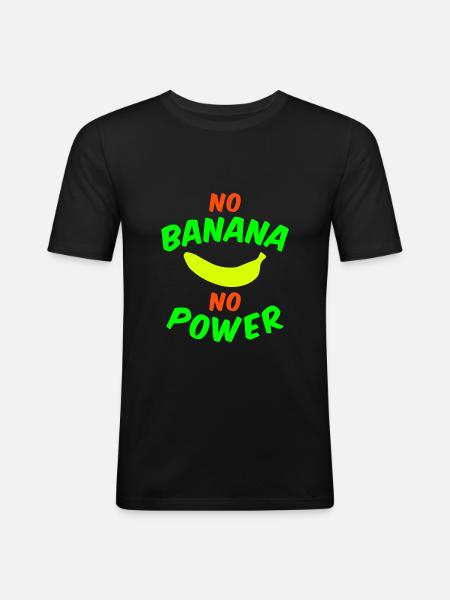 No banana no power (banana) - Men's Slim Fit T-Shirt - black