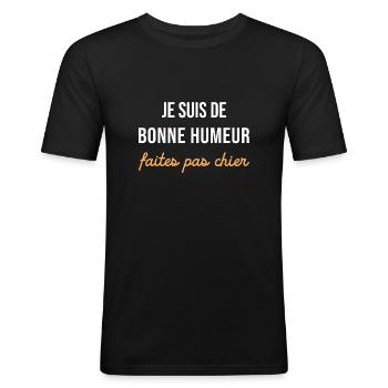 Pas besoin de cheveux avec ce corps de rêve - T-shirt près du corps Homme - noir - Devant - Nik (191cm)