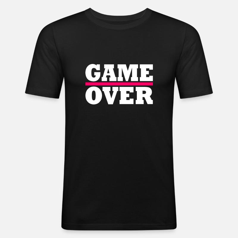 Game over - Männer Slim Fit T-Shirt - Schwarz