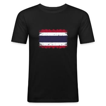 Thailand - Men's Slim Fit T-Shirt - black - Front - Nik (191cm)