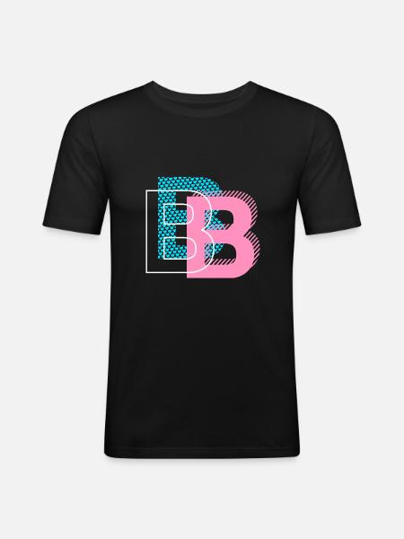 B as letter - Men's Slim Fit T-Shirt - black