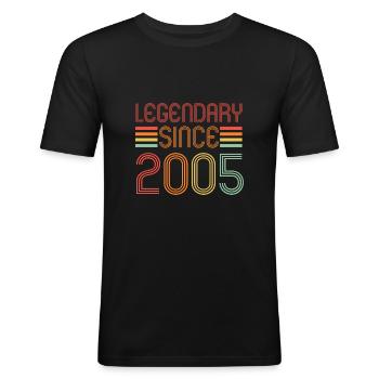 Legendär seit 2005, Retro, Geburtstag - Männer Slim Fit T-Shirt - Schwarz - Vorne - Nik (191cm)