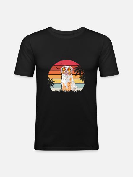 Aussie Australian Shepherd - Männer Slim Fit T-Shirt - Schwarz