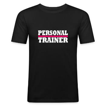 Personal trainer - Men's Slim Fit T-Shirt - black - Front - Nik (191cm)
