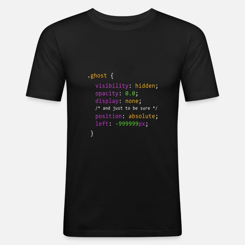 Ghost Coding * Geek Gift * - Männer Slim Fit T-Shirt - Schwarz