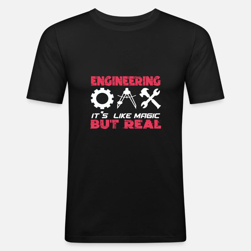 Engineer - Engineer Gift - Men's Slim Fit T-Shirt - black