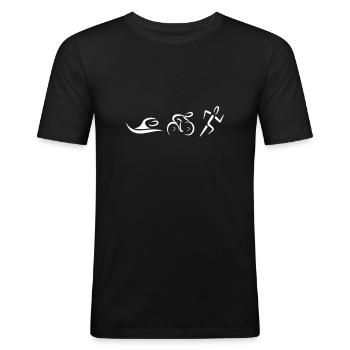 Triathlon - Männer Slim Fit T-Shirt - Schwarz - Vorne - Nik (191cm)