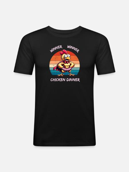 Winner Winner Chicken Dinner - Men's Slim Fit T-Shirt - black