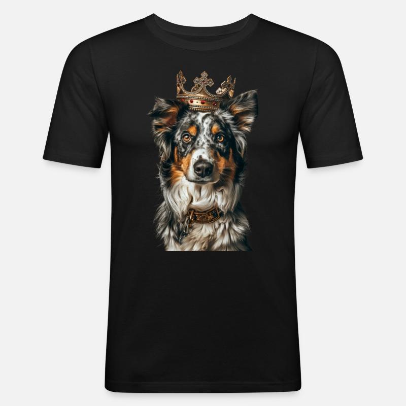 Australischer Schäferhund - Männer Slim Fit T-Shirt - Schwarz