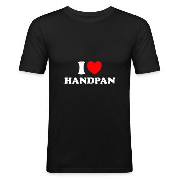 Ich Liebe Handpans I love Handpan - Männer Slim Fit T-Shirt - Schwarz - Vorne - Nik (191cm)
