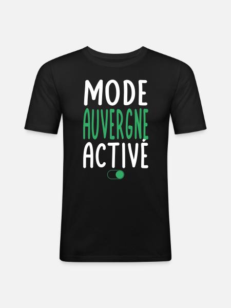 Mode Auvergne Activé - Idée Cadeau - T-shirt près du corps Homme - noir