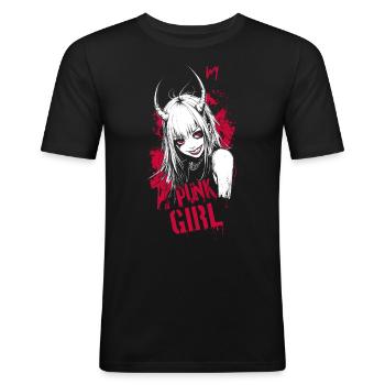 Punk Girl - Men's Slim Fit T-Shirt - black - Front - Nik (191cm)