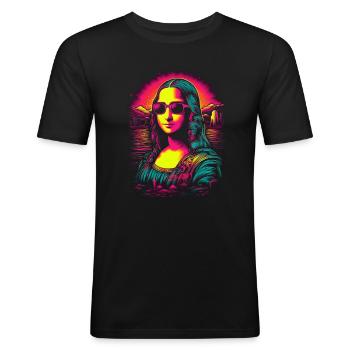 Joconde - T-shirt près du corps Homme - noir - Devant - Nik (191cm)