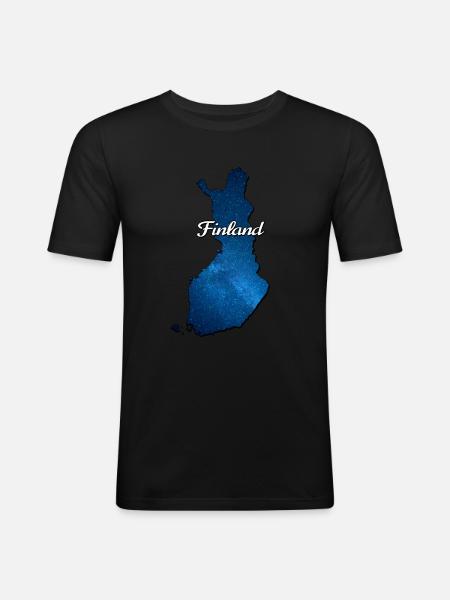 The map of Finland - Men's Slim Fit T-Shirt - black