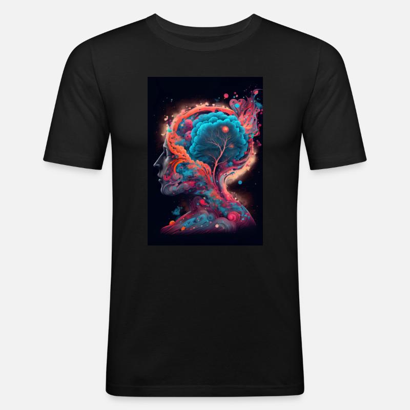 Annual collective mind - Männer Slim Fit T-Shirt - Schwarz