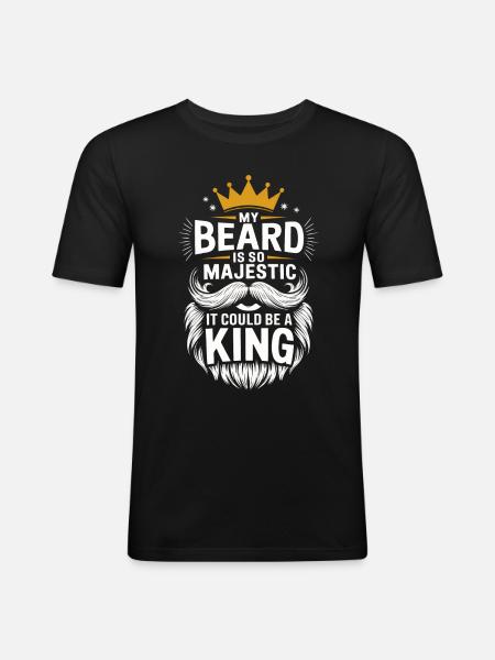 Beard Mustache Bearded Men - Men's Slim Fit T-Shirt - black