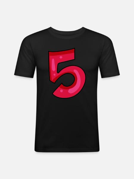 5 - Men's Slim Fit T-Shirt - black