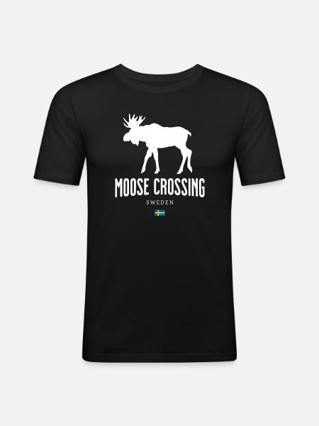 Moose, Suède - T-shirt près du corps Homme - noir