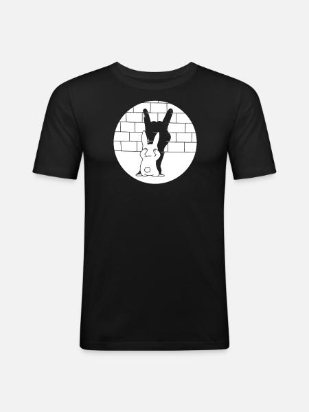 Rock Bunny Fun - Männer Slim Fit T-Shirt - Schwarz