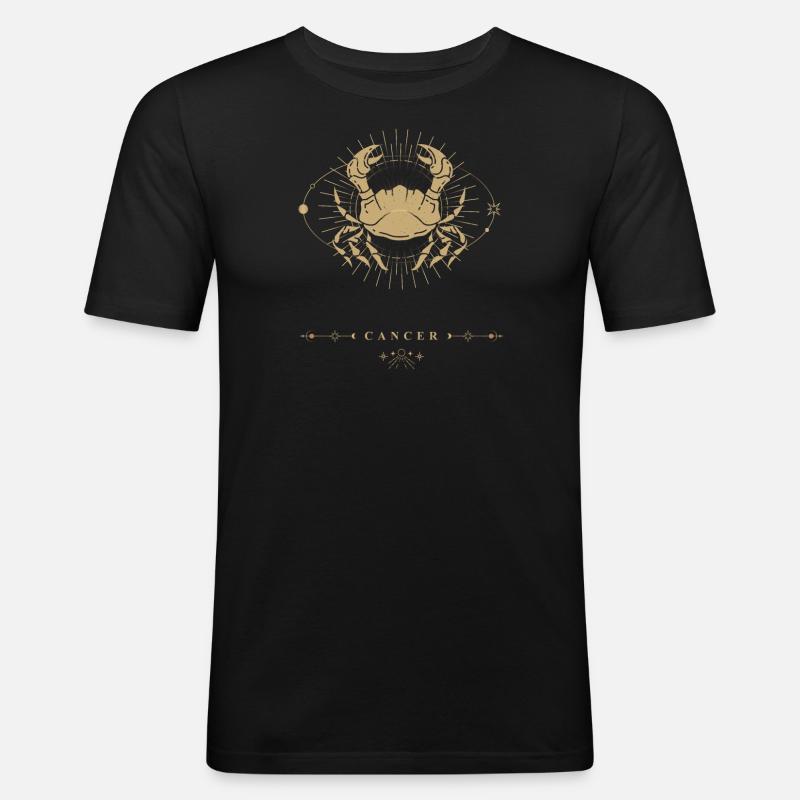 Krebs Sternzeichen - Männer Slim Fit T-Shirt - Schwarz
