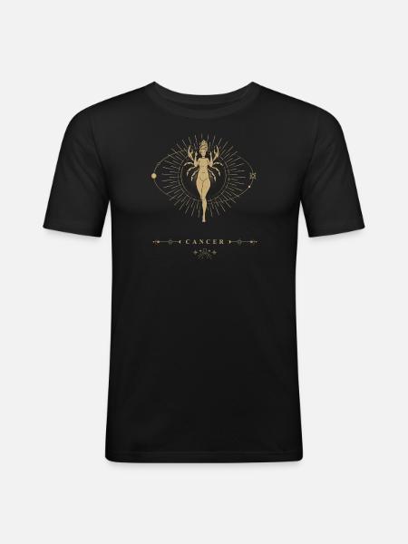 Krebs Frau Sternzeichen - Männer Slim Fit T-Shirt - Schwarz
