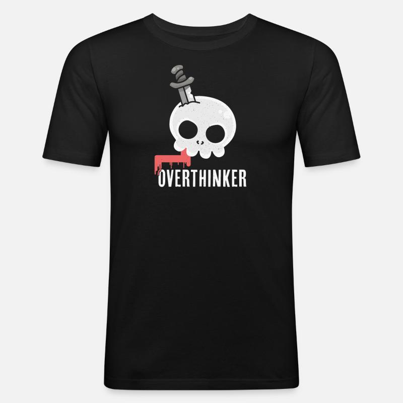 Overthinker - Chaos im Kopf - Männer Slim Fit T-Shirt - Schwarz