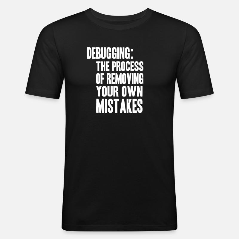 debugging process - Männer Slim Fit T-Shirt - Schwarz