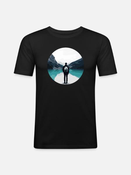 Adventure - Männer Slim Fit T-Shirt - Schwarz