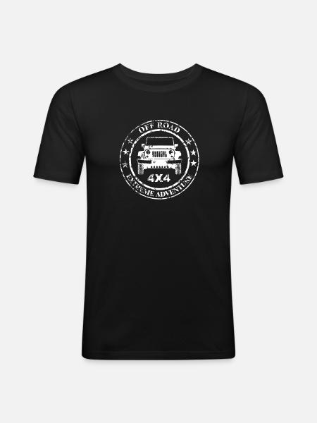 offroadabenteuer - Männer Slim Fit T-Shirt - Schwarz