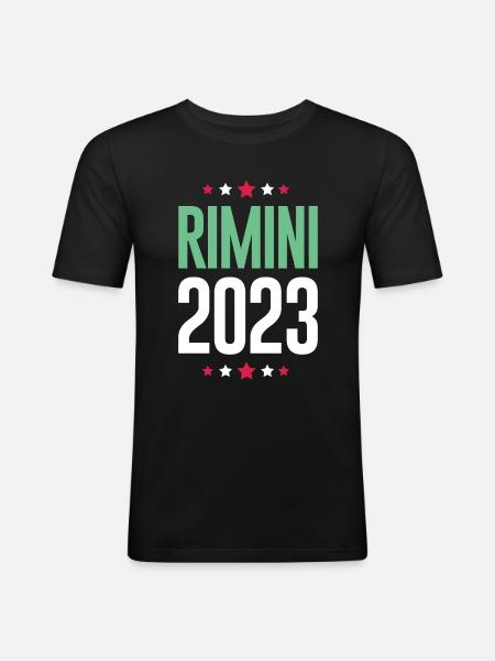 Rimini 2023 - Männer Slim Fit T-Shirt - Schwarz