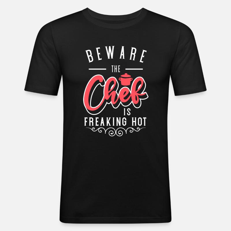 Küchenchef Sternekoch Essen - Männer Slim Fit T-Shirt - Schwarz