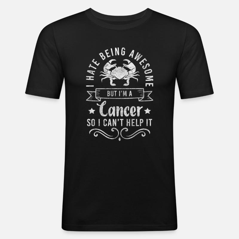 Krebs Astrologie Planet - Männer Slim Fit T-Shirt - Schwarz