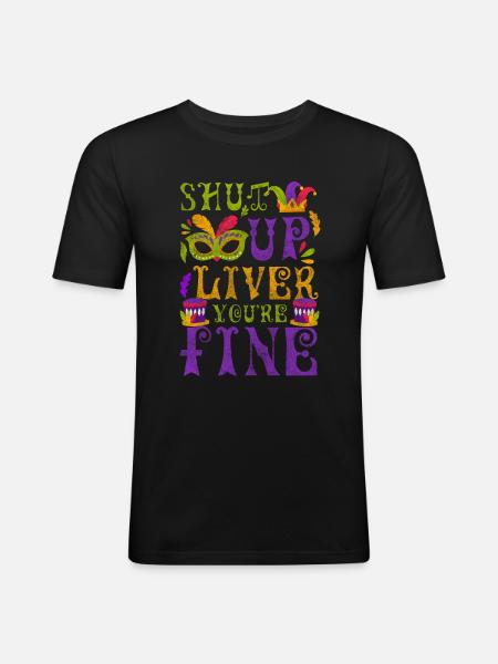 Mardi Gras Music Fun - Men's Slim Fit T-Shirt - black