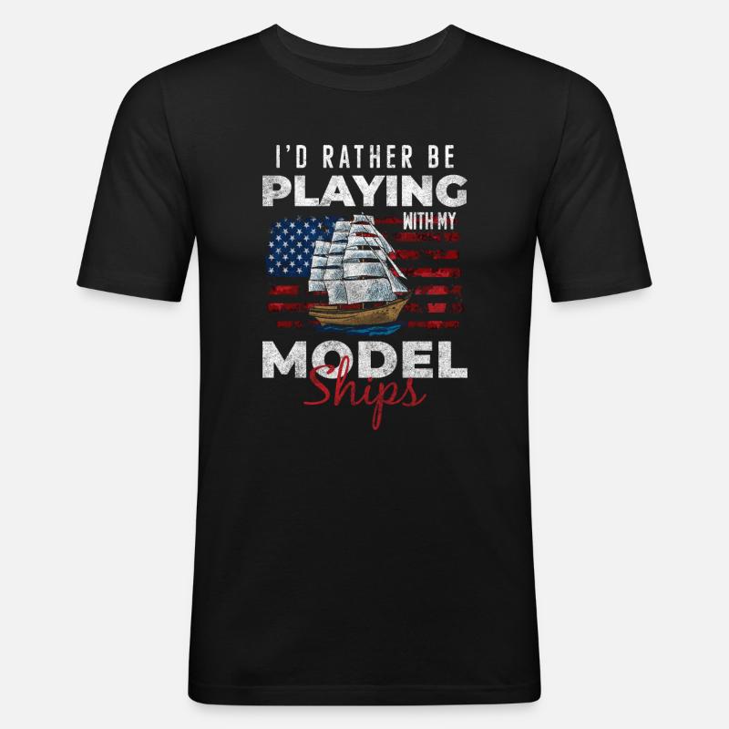 Ship Model Builder Shipping - Men's Slim Fit T-Shirt - black