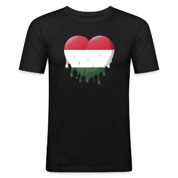 Hungary Flag Hungarian flag Balaton Hungary - Men's Slim Fit T-Shirt - black - Front - Nik (191cm)