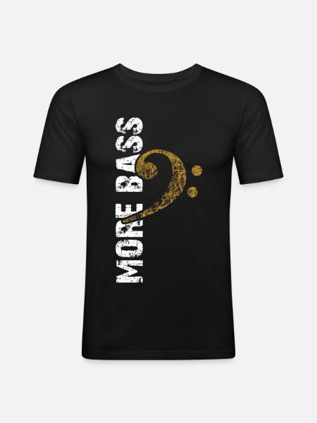 Plus basse - clé de basse - T-shirt près du corps Homme - noir
